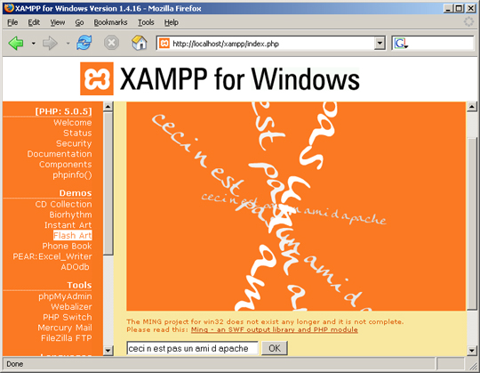 WEB сервер XAMP 1.6.7